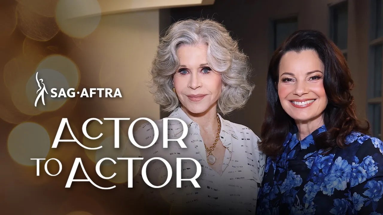 Actor to Actor with Jane Fonda video thumbnail. Photo of Jane Fonda on the left and Fran Drescher on the right.