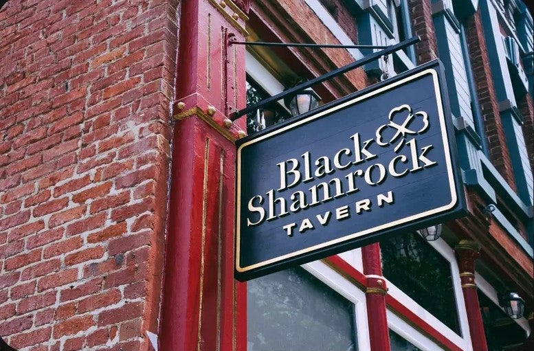 Black Shamrock Sign