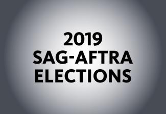 "2019 SAG-AFTRA Elections" in black on a grey background