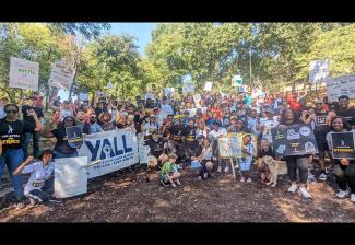 Members rally in Dallas.