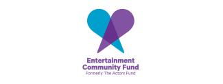 ECF logo, which is a pair of blue and purple stylized spotlights