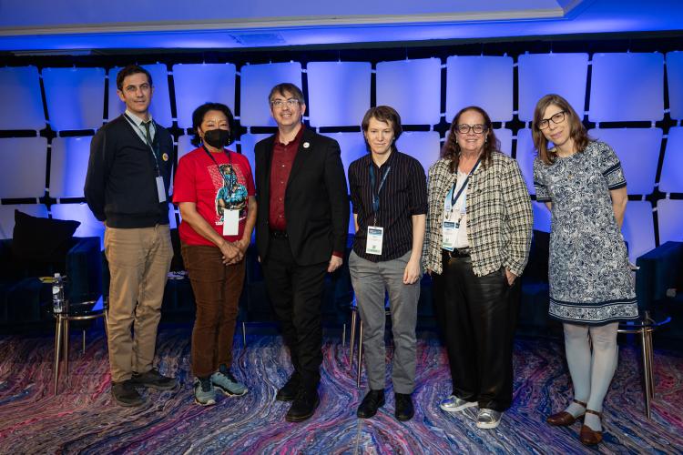 ‘Workers Winning in the Age of Tech’ guest speakers, from left, Poppel, Kennedy, Gordon, Geiser, Greenwalt and Littleton.