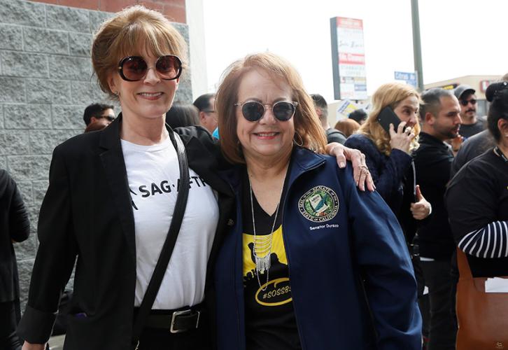 Los Angeles Local President Patricia Richardson, left, and Senator Maria Elena Durazo. Photo by Maury Phillips.