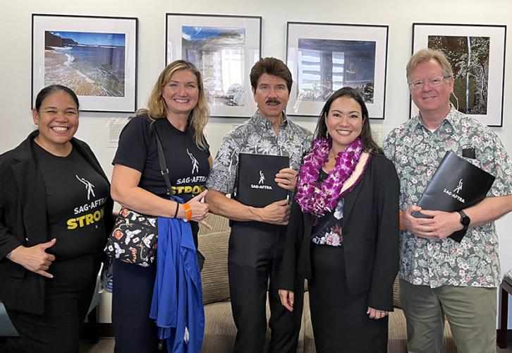 Hawaii Local member Shereen Balles, President Andy Sikkink, Vice President Charles Uyehara, Hawaii State House Rep. Lisa Kitagawa, Secretary Scott Swartz