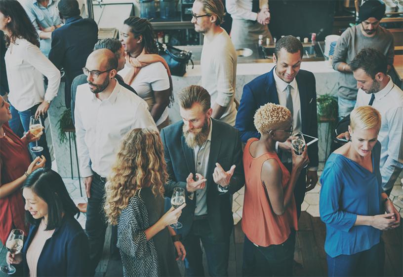 Group of diverse people networking