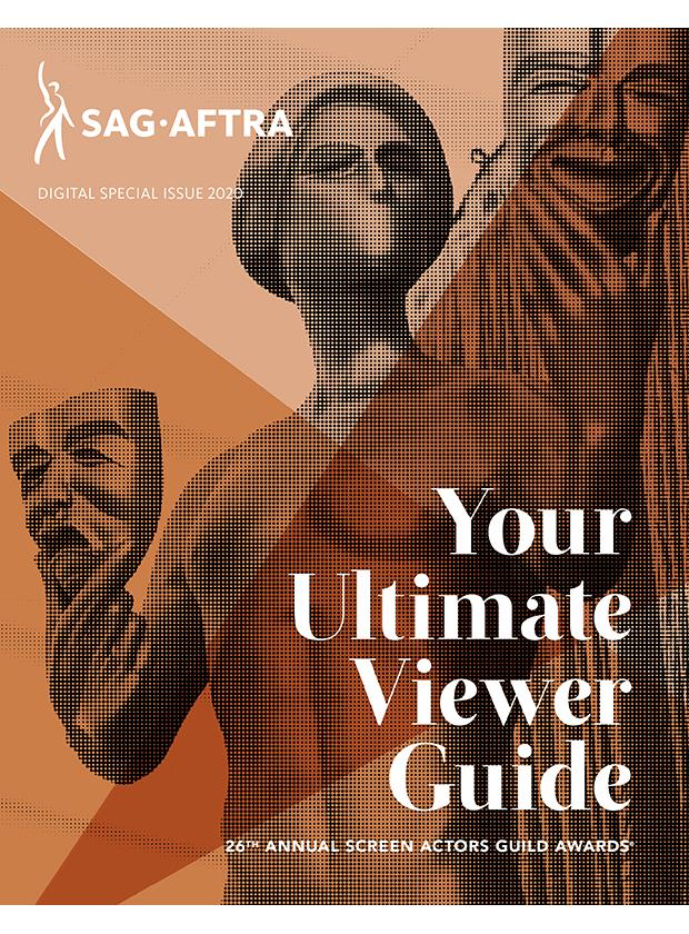 "Your Ultimate Viewer Guide" in white overlaying The Actor with a 3-tone orange filter.