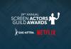 29th SAG Awards, SAG-AFTRA logo, Netflix logo 29th SAG Awards, SAG-AFTRA logo, Netflix logo