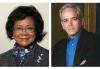 2018 Howard Keel Award Recipients Belva Davis' headshot on left with John Carter Brown's headshot on the right
