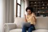 Excited SAG-AFTRA member on her laptop. Excited SAG-AFTRA member on her laptop.