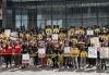 SAG-AFTRA and WGA members and supporters from unions in and around New York City rally outside Amazon and HBO offices in Hudson Yards. SAG-AFTRA and WGA members and supporters from unions in and around New York City rally outside Amazon and HBO offices in Hudson Yards.