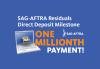 Members’ Direct Deposit Residuals Total Nearly $200 Million 'SAG-AFTRA Residuals Direct Deposit Milestone' in white 'ONE MILLIONTH PAYMENT!' in orange on a blue background.