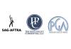 SAG-AFTRA, JPC and PGA SAG-AFTRA logo on left, The Joint Policy Committee, LLC logo in center and Producers Guild of America logo on right all on white background