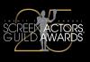 "Twenty Fifth Annual Screen Actors Guild Awards" text overlaying a gray Actor silhouette, overlaying a gold 25 with a black background