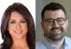 Image of SAG-AFTRA podcast guests and broadcast members, Dunia Elvir and Jordan Pascale. Hero image for SAG-AFTRA podcast episode 105 "Organizing in America: Two Broadcast Stations Share Their Success Stories"