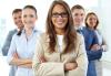 Five individuals - three women and two men -- dressed in business attire stand in a V formation. The foremost individual has her hands crossed her chest. Hero image for SAG-AFTRA Podcast episode "What Your Talent Team Wants You to Know"